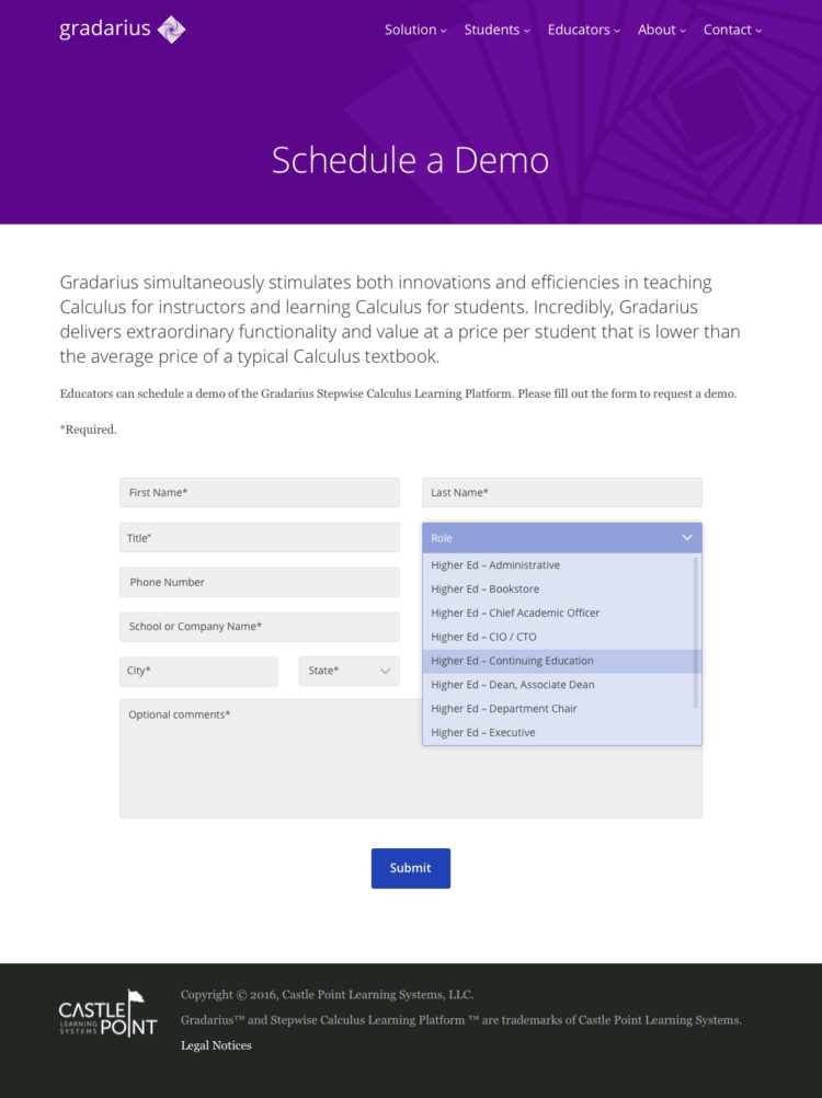 Small DesktopDemo Dropdown