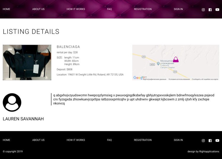 Accessoires rental website development company Rightapplications